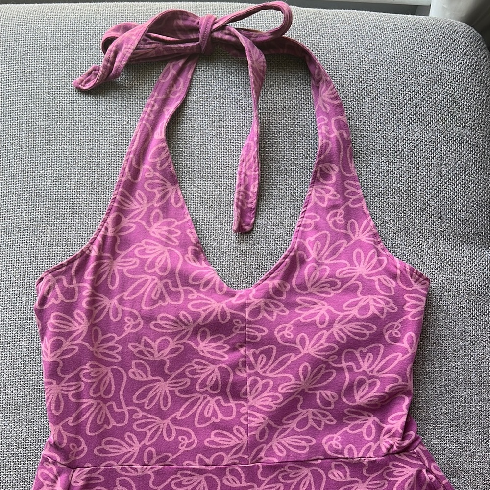 Pact Fit and Flare Halter Dress